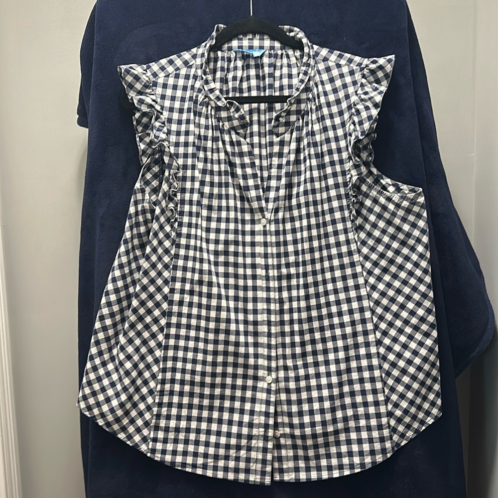 Draper James XXL gingham blouse